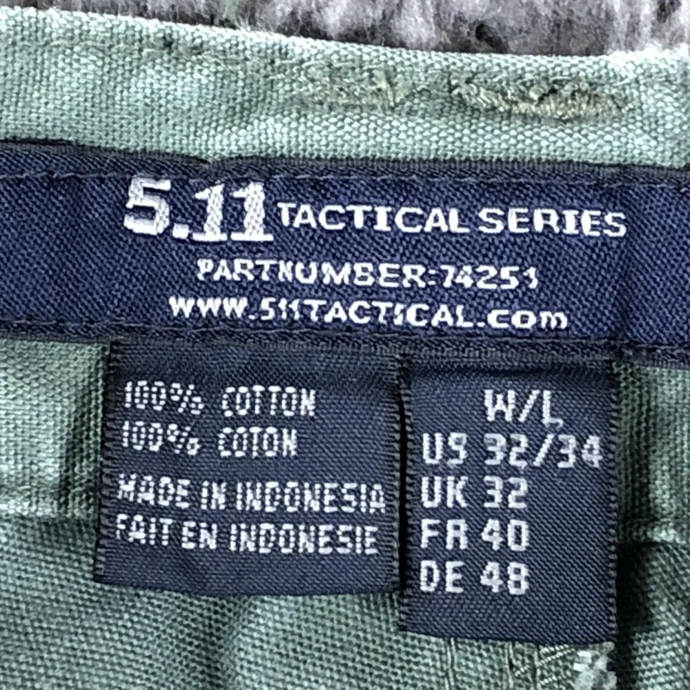 5.11 Tactical Cargo Pants Mens 32x32 Green Canvas Relaxed Fit Workwear Outdoor